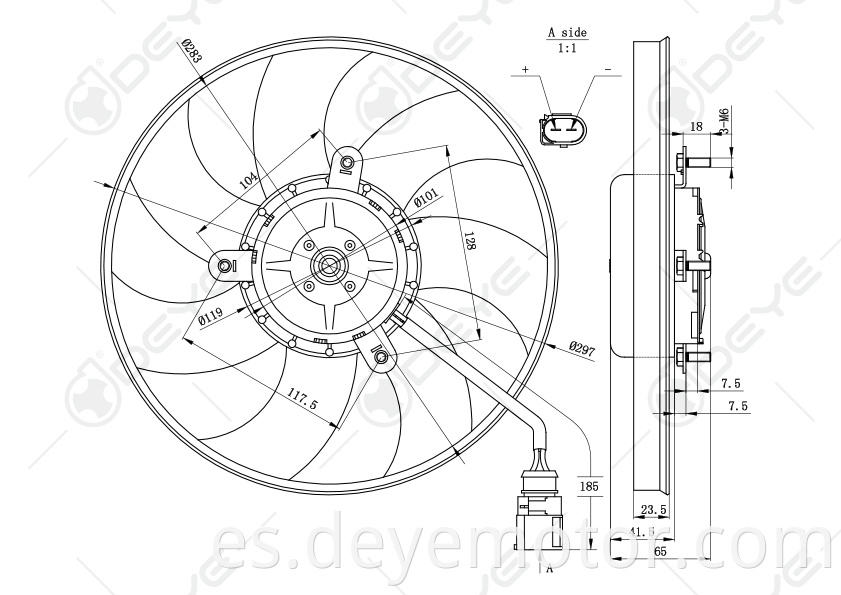 1K0959455Q ET DH 3C0 959 455G ventiladores de radiador de refrigeración para A3 TT VW RABBIT GOLF SKODA OCTAVIA